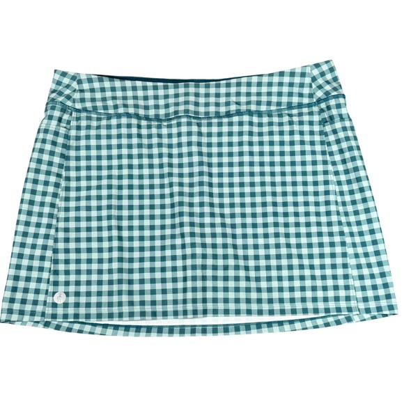 Smartwool Womens Skort Large Wool Blend Gingham Check Athletic Skirt Tennis Golf - Picture 1 of 7